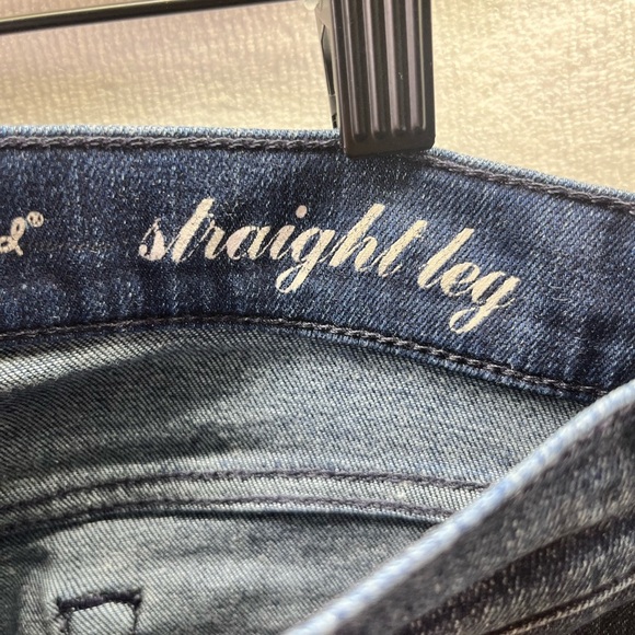 7 For All Mankind Straight Leg Cropped Jeans Womens 24 Stretch Cute Frayed 1990 - Picture 3 of 10